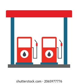 Gas station Flat vector icon which can easily modify or edit 