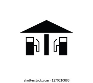 Gas station fuel pump building 