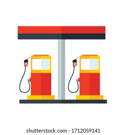gas station fuel pump flat design