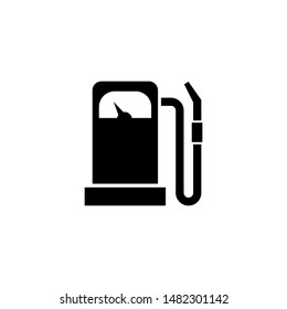 Gas Station, Gasoline Fuel, Petrol. Flat Vector Icon illustration. Simple black symbol on white background. Gas Station, Gasoline Fuel, Petrol sign design template for web and mobile UI element