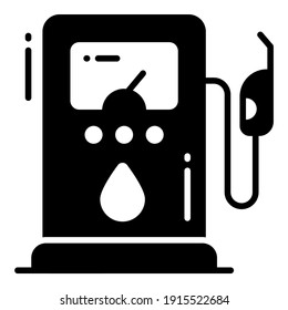 Gas Station glyph icon, map and location icon.