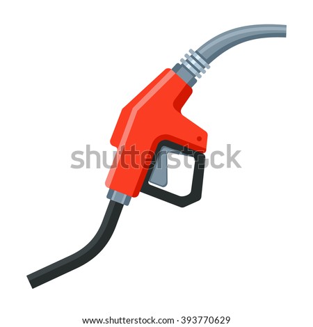 Gas Station Gun Icon. Flat Style. Vector