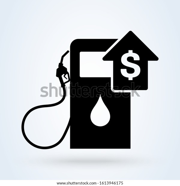 gas station high price. Simple vector\
modern icon design\
illustration.