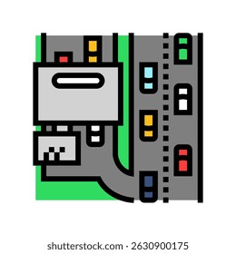 gas station highway highway road color icon vector. gas station highway highway road sign. isolated symbol illustration