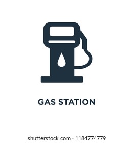Gas station icon. Black filled vector illustration. Gas station symbol on white background. Can be used in web and mobile.