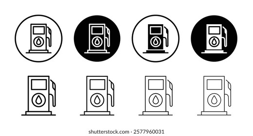 Gas station icon black and white vector sign