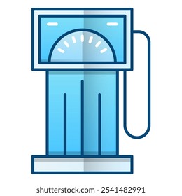 Ícone de posto de gasolina, ilustração de vetor de gradiente azul