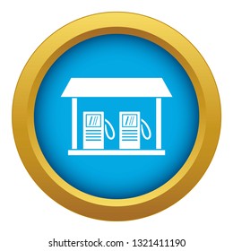 Gas station icon blue vector isolated on white background for any design