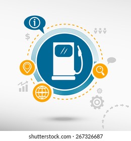 Gas station icon. Creative design elements. Flat design concept