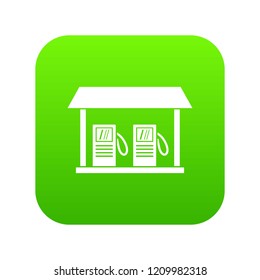 Gas station icon digital green for any design isolated on white vector illustration