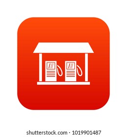 Gas station icon digital red for any design isolated on white vector illustration