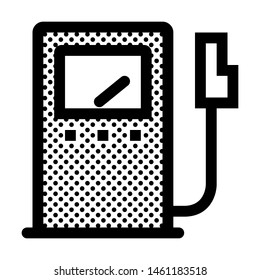 Gas Station Icon with Dots Style.