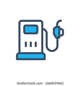 Gas station icon filled outline style