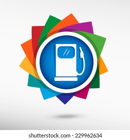 Gas station icon. Flat design style 
