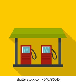Gas station icon. Flat illustration of gas station vector icon for web
