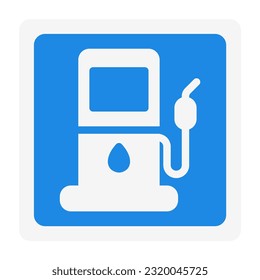 Icono de gasolinera en estilo plano, uso para presentación de aplicaciones móviles del sitio web