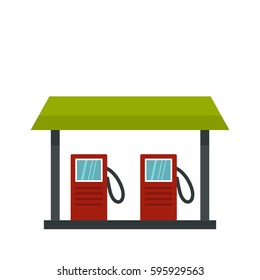 Gas station icon in flat style isolated on white background vector illustration