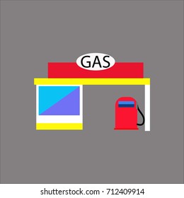 Gas station icon in flat style isolated on white background vector illustration