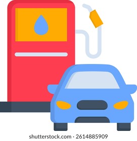 Gas Station Icon Flat Vector Illustration