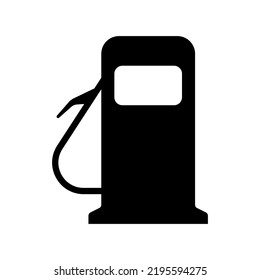 Gas station icon. Fuel dispenser. Black silhouette. Front view. Vector simple flat graphic illustration. Isolated object on a white background. Isolate.