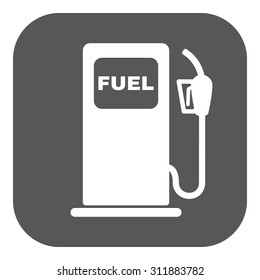 The gas station icon. Gasoline and diesel fuel symbol. Flat Vector illustration. Button