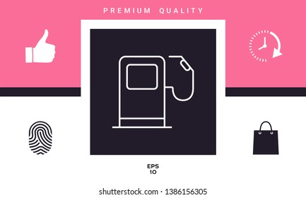 Gas station icon. Graphic elements for your design