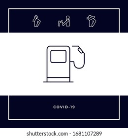 Icono de gasolinera. Elementos gráficos para el diseño