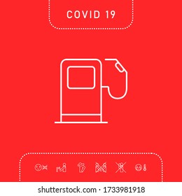 Icono de la gasolinera. Elementos gráficos para su diseño