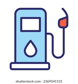 Gas Station icon isolate white background stock illustration.
