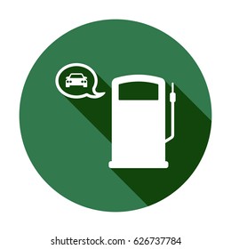 Gas station icon, isolated. Flat design.