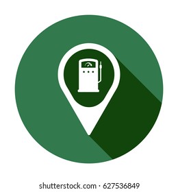 Gas station icon, isolated. Flat design.