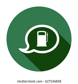 Gas station icon, isolated. Flat design.
