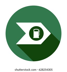 Gas station icon, isolated. Flat design.
