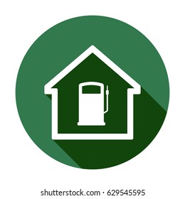 Gas station icon, isolated. Flat design.
