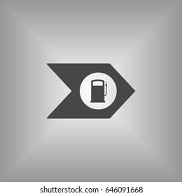 Gas station icon, isolated. Flat design.