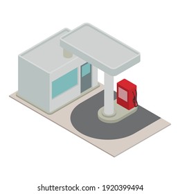 Gas station icon. Isometric of gas station vector icon for web design isolated on white background