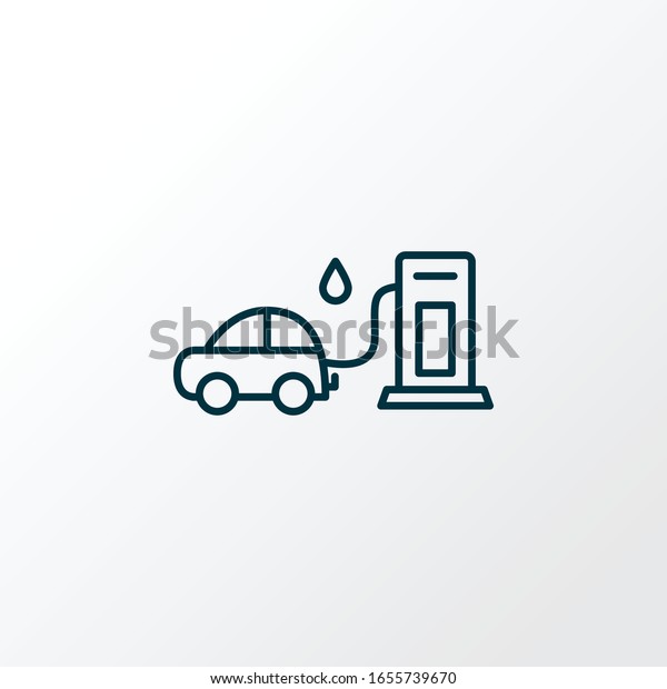 Gas station icon line symbol. Premium\
quality isolated fuel element in trendy\
style.
