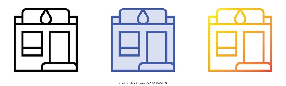 gas station icon. Linear, Blue Fill and Gradient Style Design Isolated On White Background