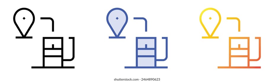 gas station icon. Linear, Blue Fill and Gradient Style Design Isolated On White Background