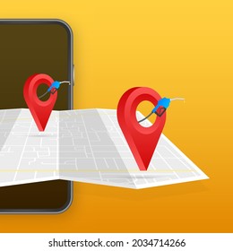 Gas station icon location. Fuel pump, fuel station location.