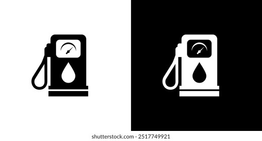 Gas Station icon logo background vector black design isolated