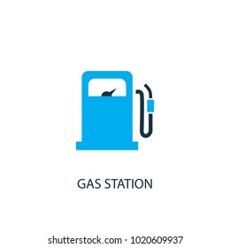 Gas station icon. Logo element illustration. Gas station symbol design from 2 colored collection. Simple Gas station concept. Can be used in web and mobile.