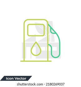 gas station icon logo vector illustration. fuel pump symbol template for graphic and web design collection