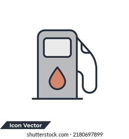 gas station icon logo vector illustration. fuel pump symbol template for graphic and web design collection