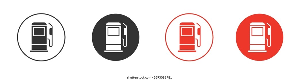 Gas station icon Logos. Flat Vector Icon Design Template