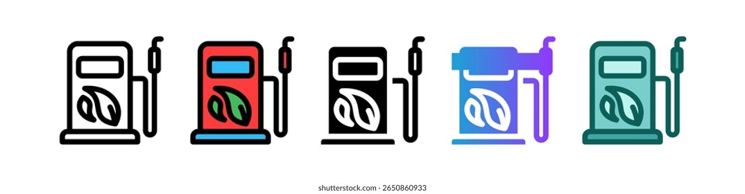 Gas Station Icon Multiple Vector Illustration