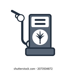 Gas station icon, Oil made from the sugar cane distillation, natural energy concept.
