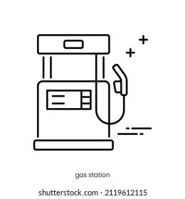 gas station icon. Outline style icon design isolated on white background