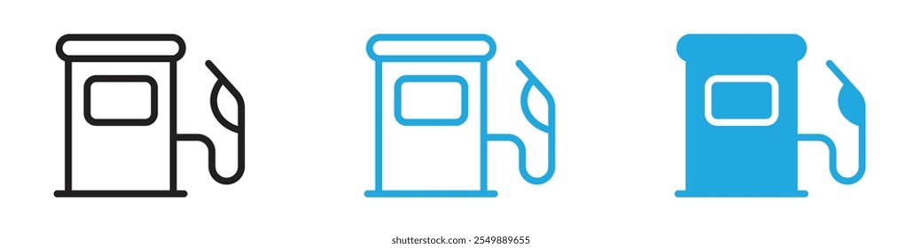 Ícone do posto de gasolina Contorno da linha vetorial definida
