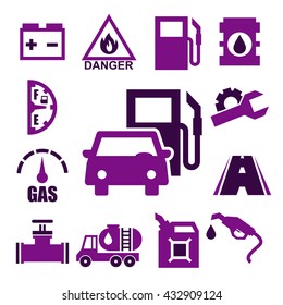 gas station icon set